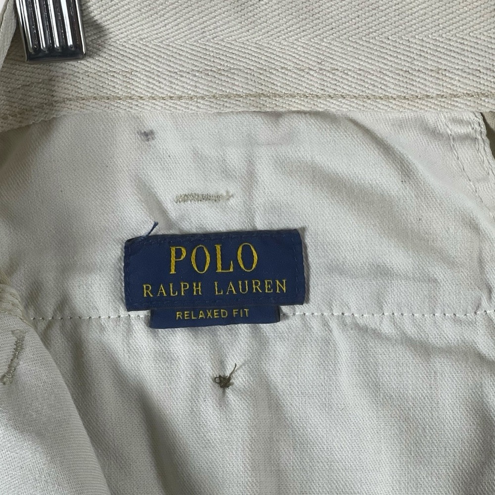 Polo Ralph Lauren Shorts Men 42 Chino Golf Khaki Tan Relaxed Fit Tennis Preppy - Picture 4 of 6